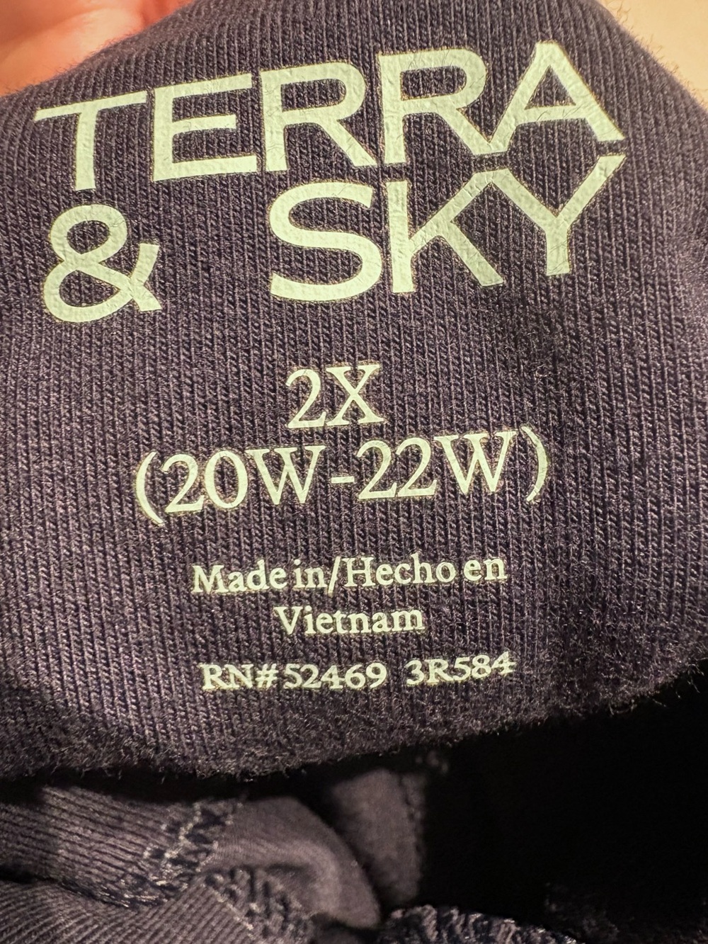 NEW Terra & Sky Women's Flare Leggings High Rise NAVY Size 2x - Picture 8 of 8